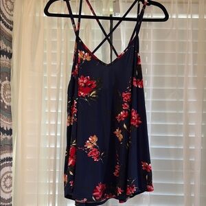 Floral Navy Spaghetti Strap Top